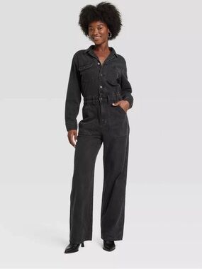 Universal Thread Black Denim Utility Jumpsuit